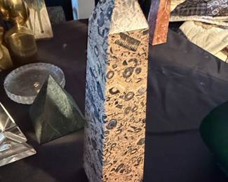 Fossiliferous Limestone Obelisk with Crinoid Fossils