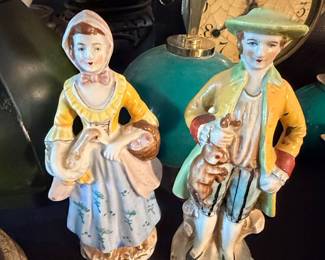 Pair of Porcelain Figurines, Colonial Couple
