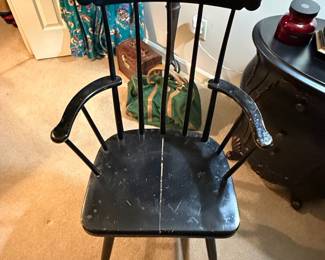 Nichols & Stone Black Windsor Armchair