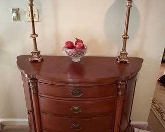 Mahogany Demilune Chest of Drawers with Gilt Bronze Mounts