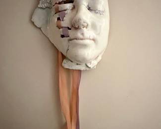 Surreal Ceramic Mask Wall Art