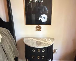 Demi-lune Side Table with Marble Top
