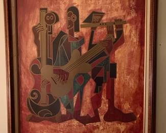 Abstract Musicians Painting by Joel Davitz