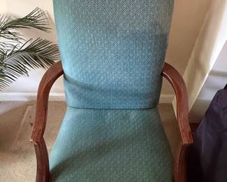 Martha Washington Style Armchair with Geometric Upholstery