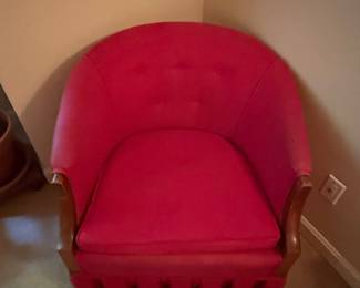 Vintage Crapaud Armchair in Red