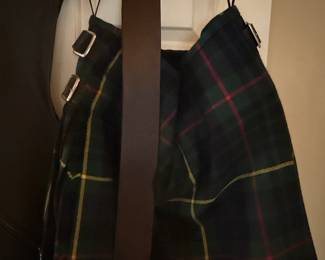 Men's Hunting Stewart Tartan Kilt with Leather Straps