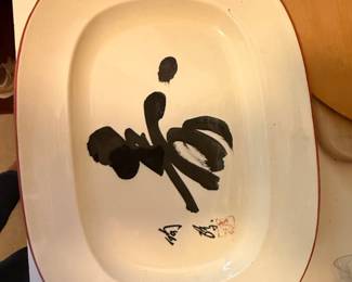 Chinese Calligraphy Porcelain Platter