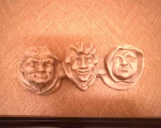 Set of 3 Monks Faces Wall Plaque