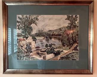 Landscape Watercolor Painting by André Dunoyer de Segonzac