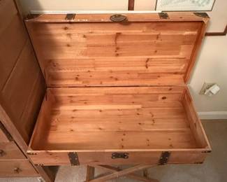 Vintiquewise Cedar Lined Trunk with Stand