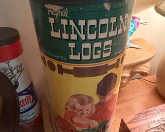 Original Lincoln Logs Tin Container
