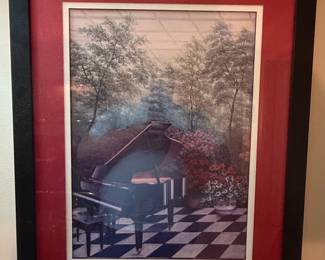 Grand Piano in Garden Print by J. Gibson