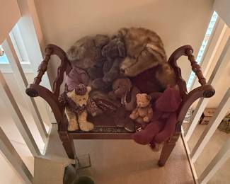Victorian Style Settee with Teddy Bears