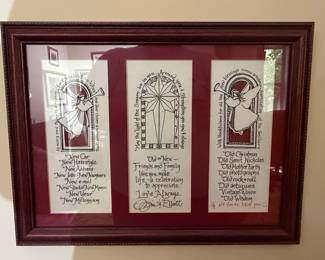 Framed "Old or New" Holiday Blessing Print by D. Elliott