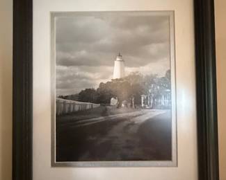 Ocracoke Lighthouse Black and White Photograph