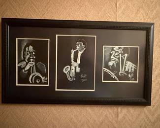 Triptych Portrait of Jazz Musicians