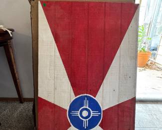 Wooden Wichita flag wall hanging