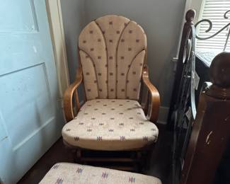 Glider rocker and ottoman, perfect for getting Jr. to sleep