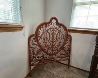 Vintage wicker headboard