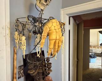 One of two incredibly creepy Halloween lamps that can be yours. Made by a local Steam Punk artist. 