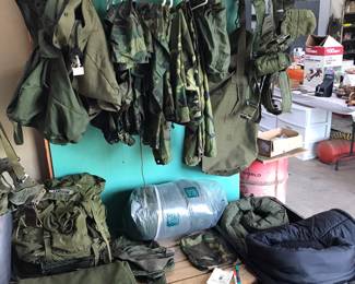 Army backoacks, field gear