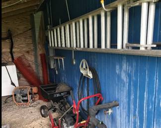 Ladder, edger, fertilizer