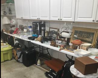 Garage - small appliances, luggage, purses, art