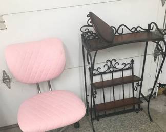 Nice vanity chair, shelf units