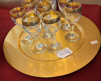 Gold rimmed wine glasses