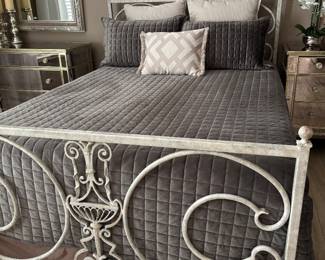 Beautiful bed, headboard, footboard, frames, and memory foam mattress
