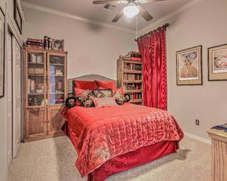 West Elm Headboard, frames and mattress- solid oak bookshelves
