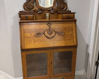 Antique Tiger Oak Winged Griffin “Heinz 57” Secretary -Victorian era (circa 1900)