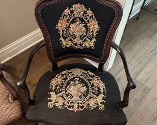 French Louis XV Style Needlepoint Armchair