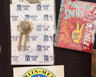 PGA Tour Partners Club Divot Repair Tools, Jojo Rabbit Pin, and Fairchild Aircraft Decal Collection