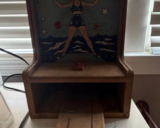Vintage Wooden Tabletop Bagatelle Game "Flipper"