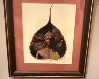 Buddha on Bodhi Leaf Art