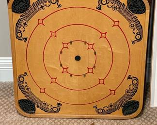 Vintage Carrom Board Style Q - Viking Ship Design