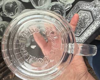 Vintage Nestlé Co. Etched World Globe Glass Mugs