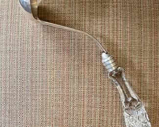 Vintage Silver-Plated Punch Ladle with Cut Crystal Handle by Gorham
