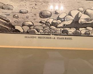 Winslow Homer "Sea-Side Sketches--A Clam-Bake" Original Harper's Weekly Print