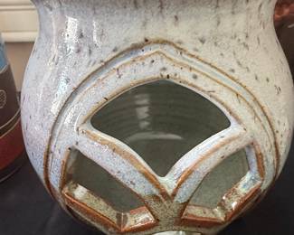 Handmade Studio Pottery Luminary with Cut-Outs