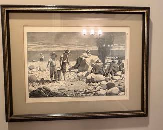 Winslow Homer "Sea-Side Sketches--A Clam-Bake" Original Harper's Weekly Print