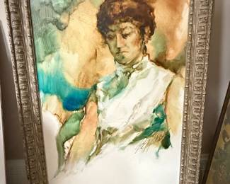 Portrait of a Young Woman, Watercolor Painting