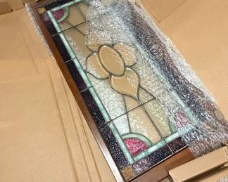 Stained Glass Panel with Floral Motif