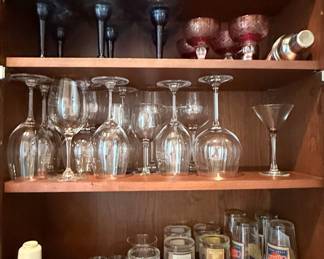 Assorted Barware Set with Labeled Tumblers
