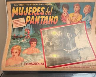 Vintage Mexican Movie Lobby Cards (Set of 4 - Racing and Disney)