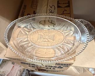 Early American Pressed Glass (EAPG) "Give Us This Day Our Daily Bread" Platter