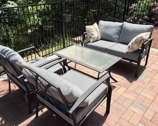 Patio Conversation Set with Loveseat, Chairs, and Coffee Table