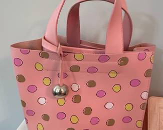 Furla Polka Dot Leather Tote Bag