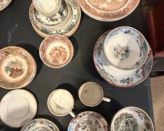 Assorted Vintage Transferware Tea Service Pieces - Petrus Regout Maastricht